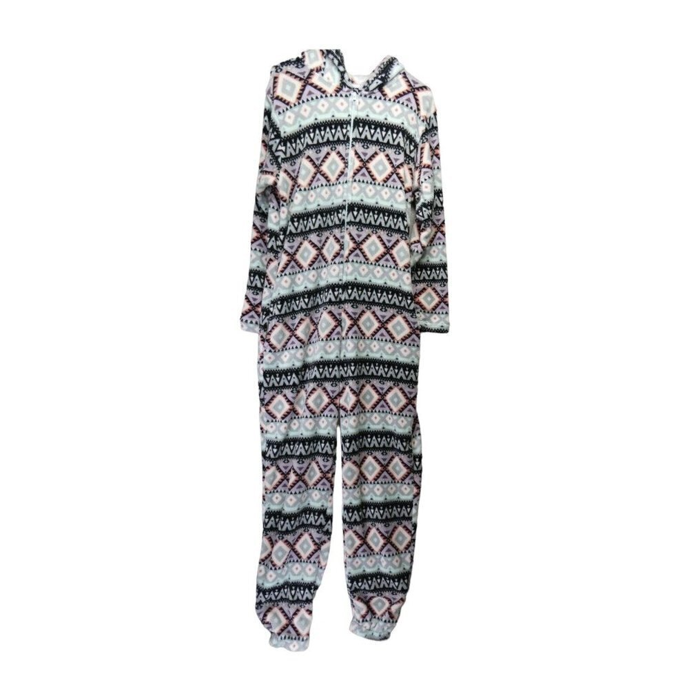 Rue 21 Fleece Hooded One Piece Pajama Sleep Wear‎ in Women’s Size XL pockets zip